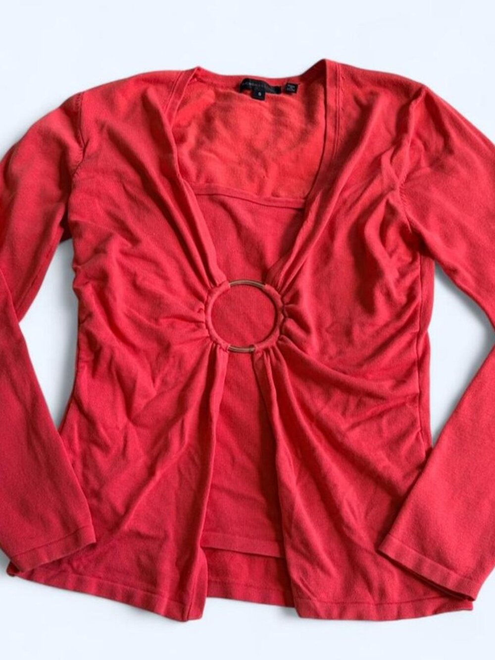 Vintage BCBG Max Azria Coral O-Ring Silk Blend Sweater Set S